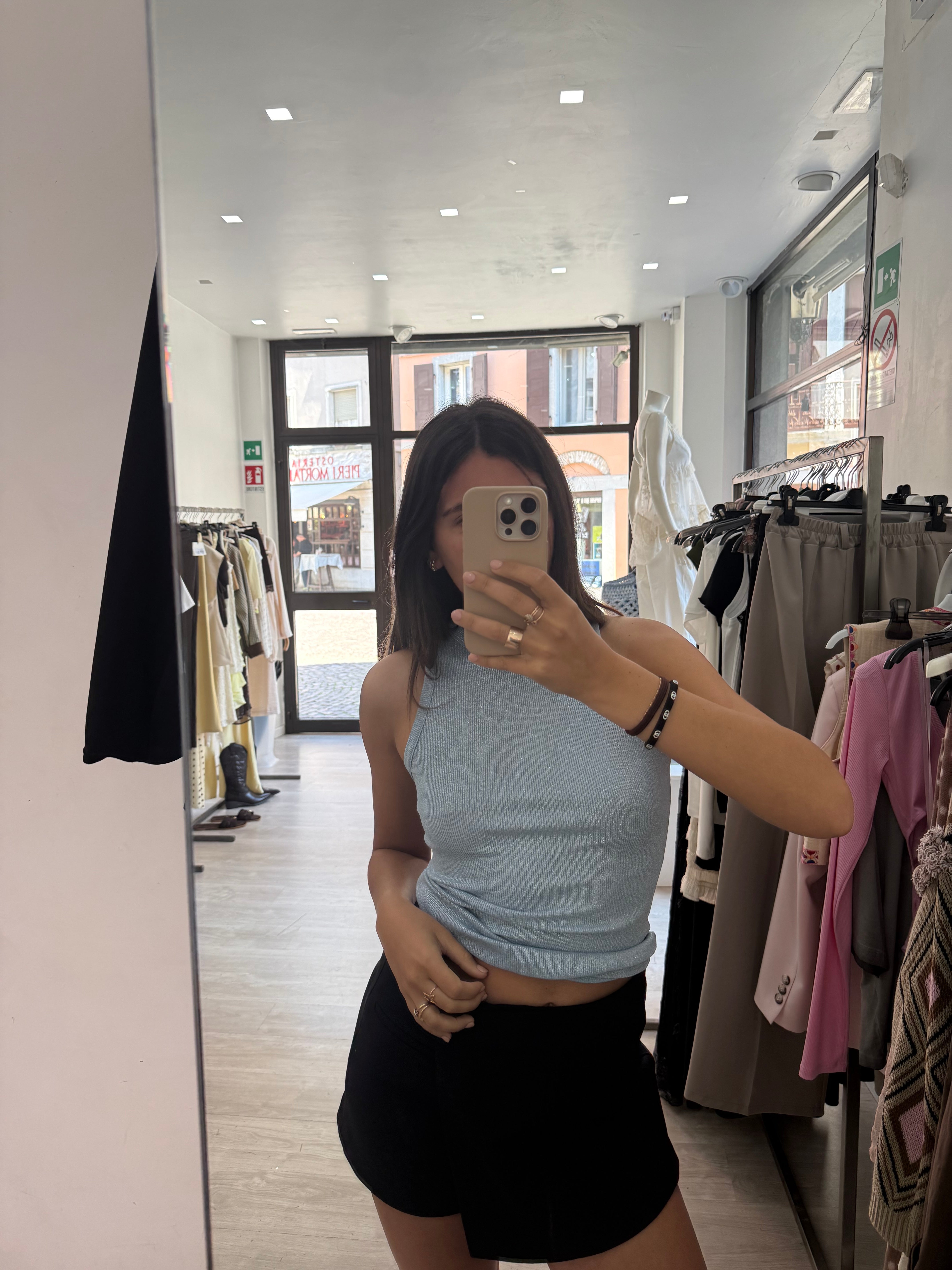 Top grace accollato lurex
