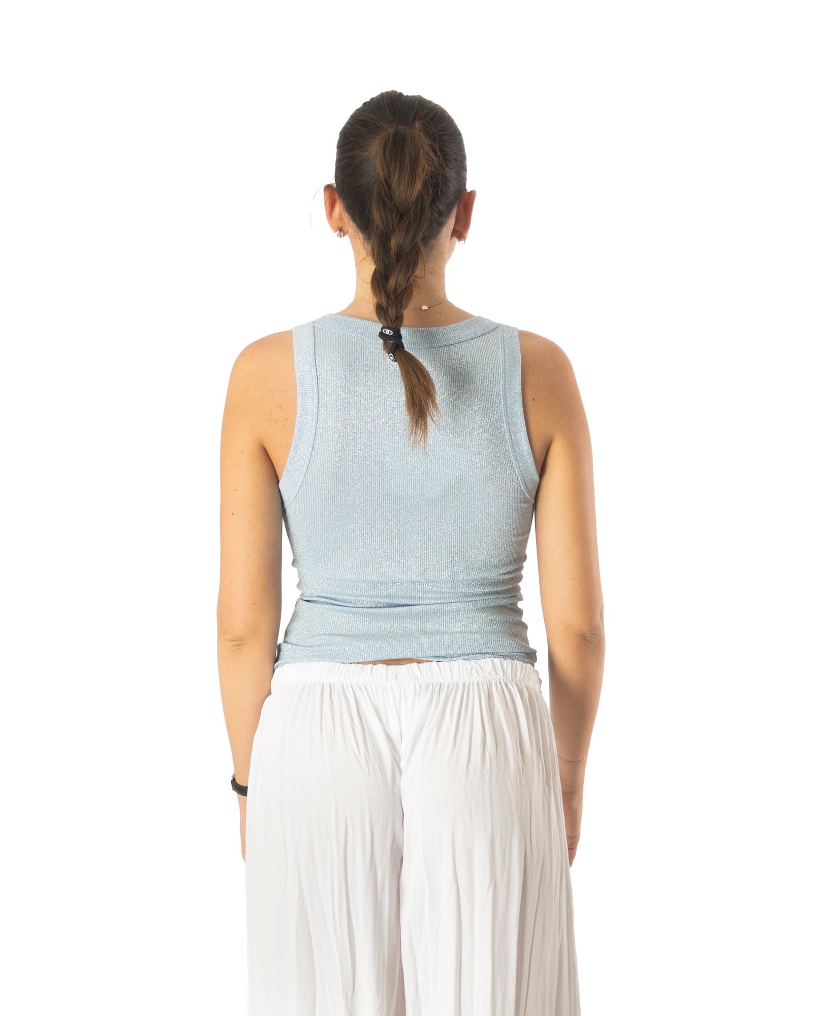top melissa azzurro lurex