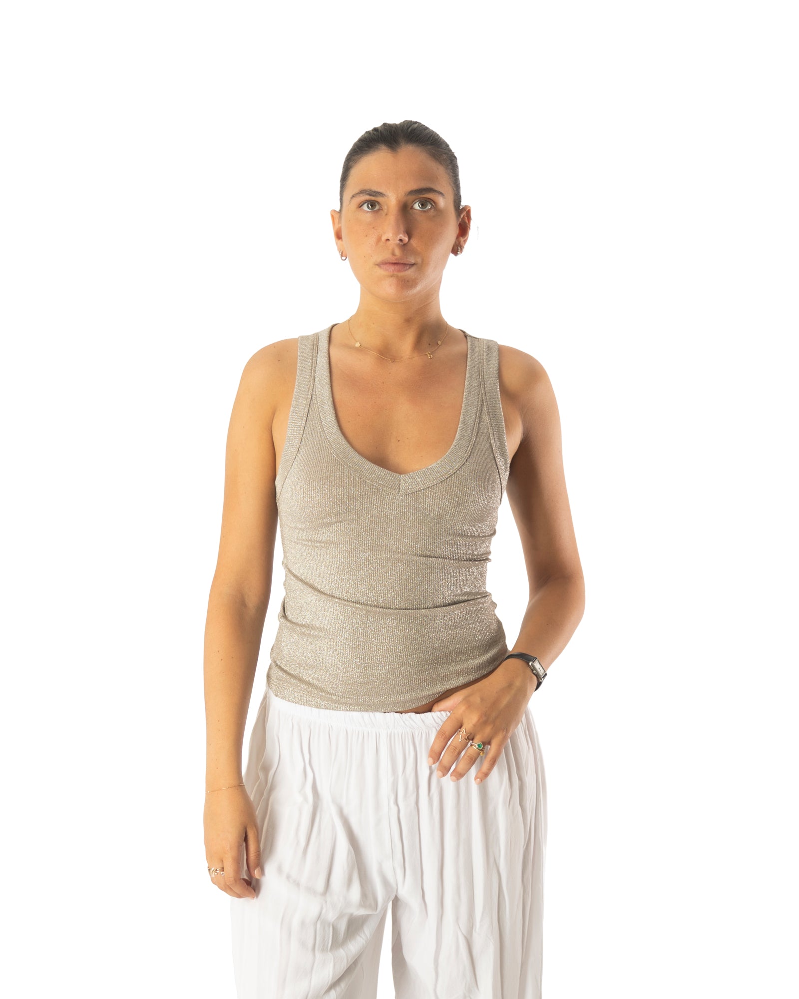top melissa gold lurex