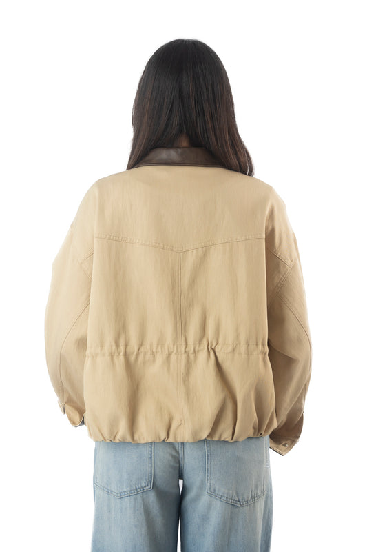 giacca bomber beige