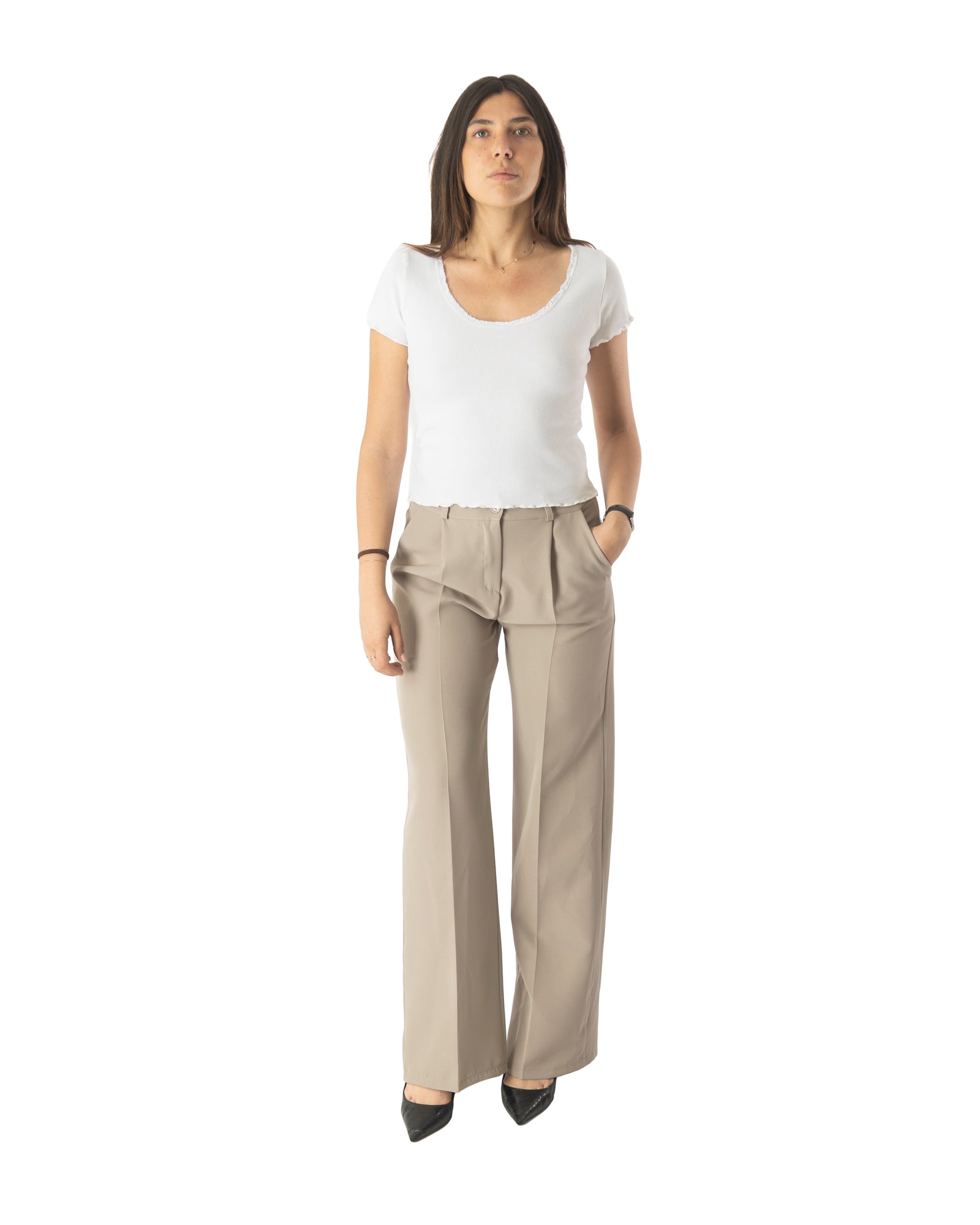 pantalone timeless beige