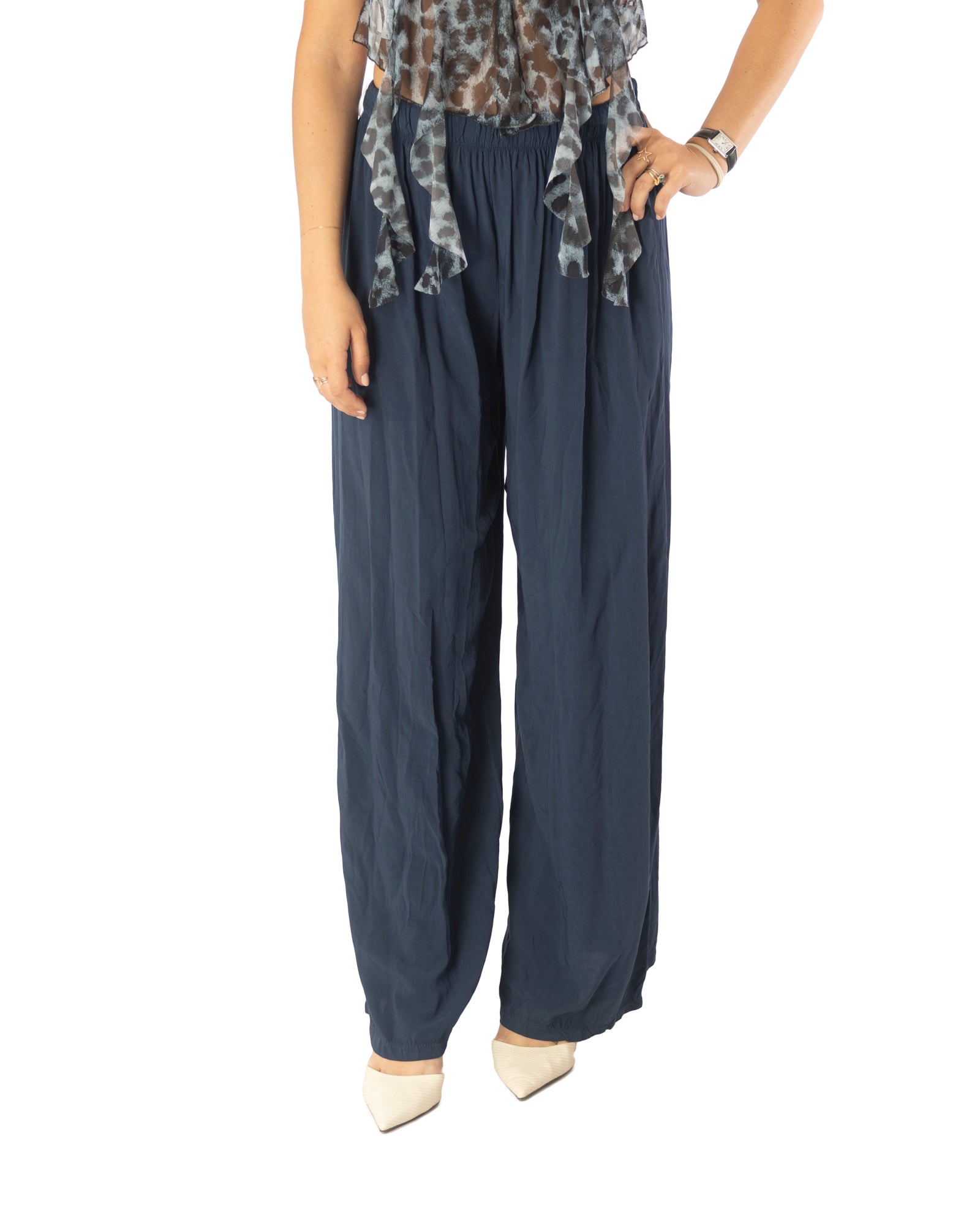 pantalone fly blu