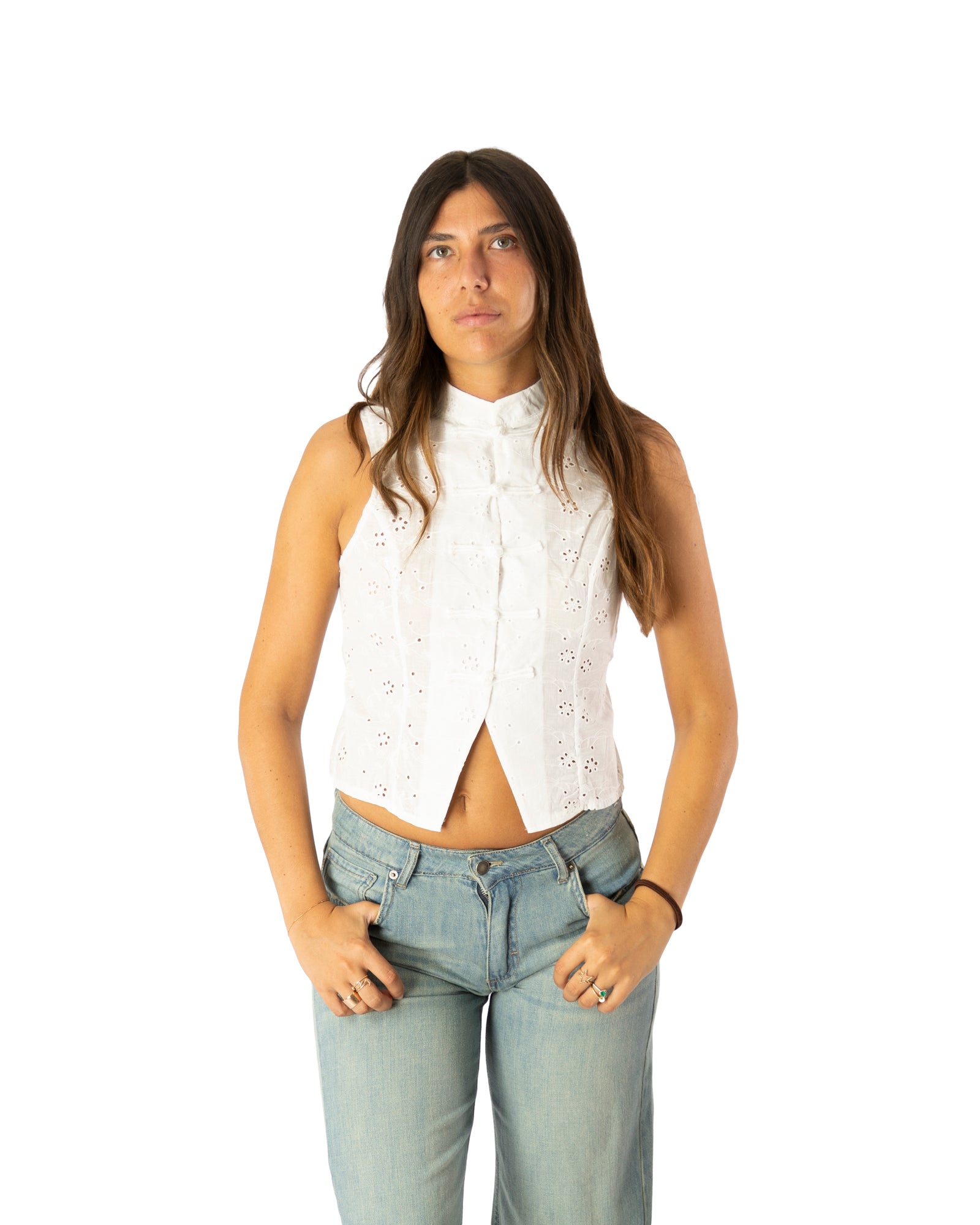 top bianco terry