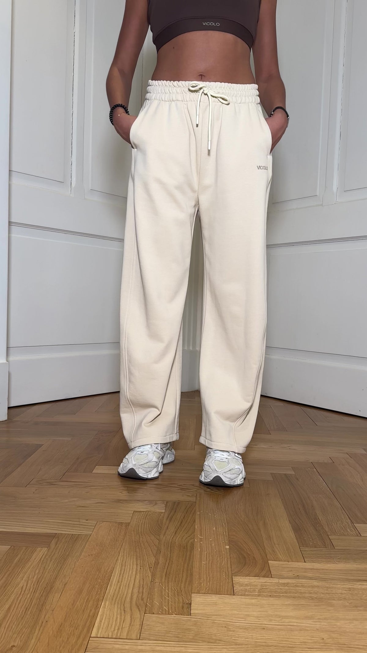 Pantaloni sport panna