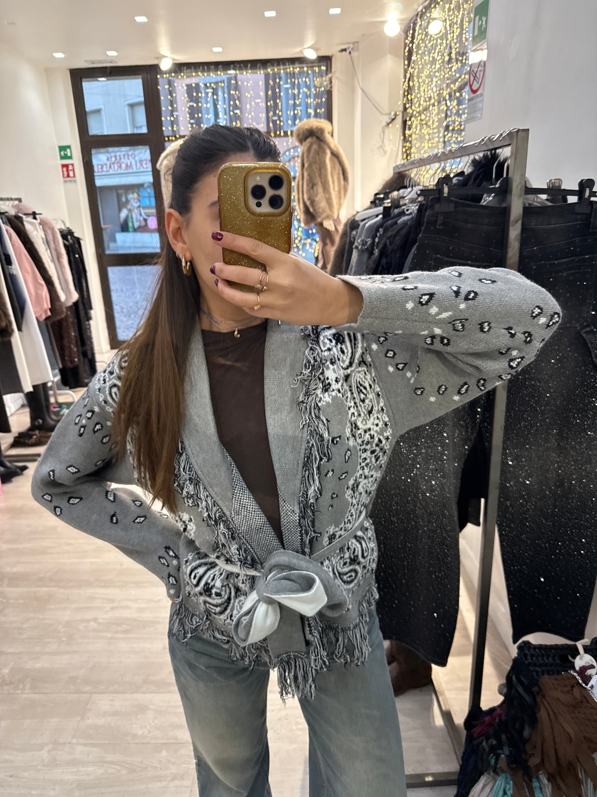 Cardigan bluberry corto