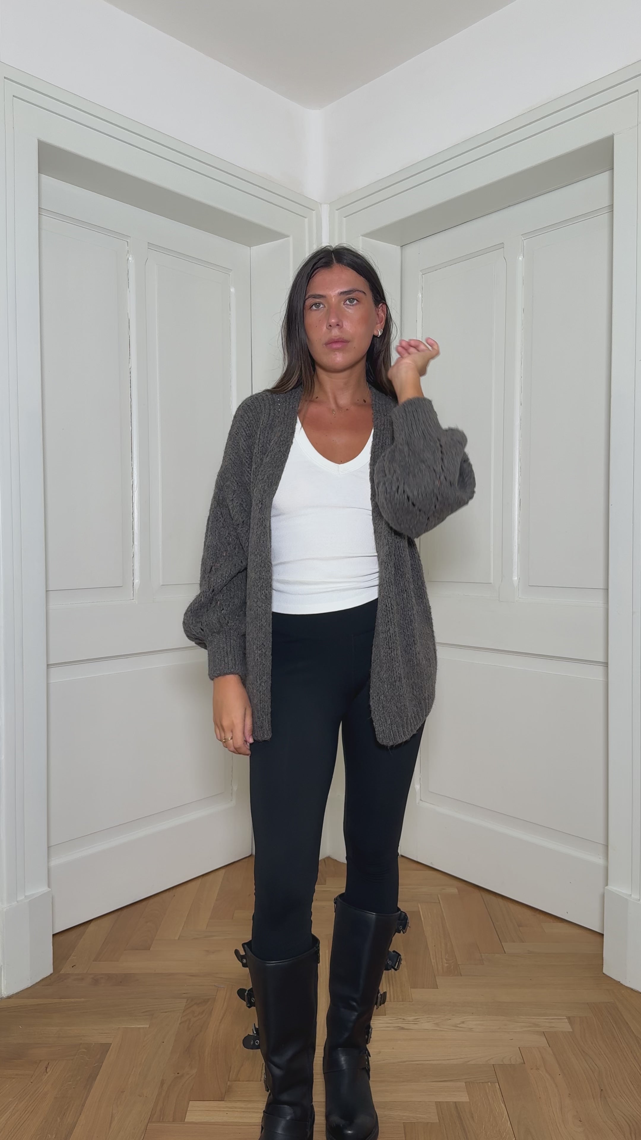 Cardigan Aperto Grigio