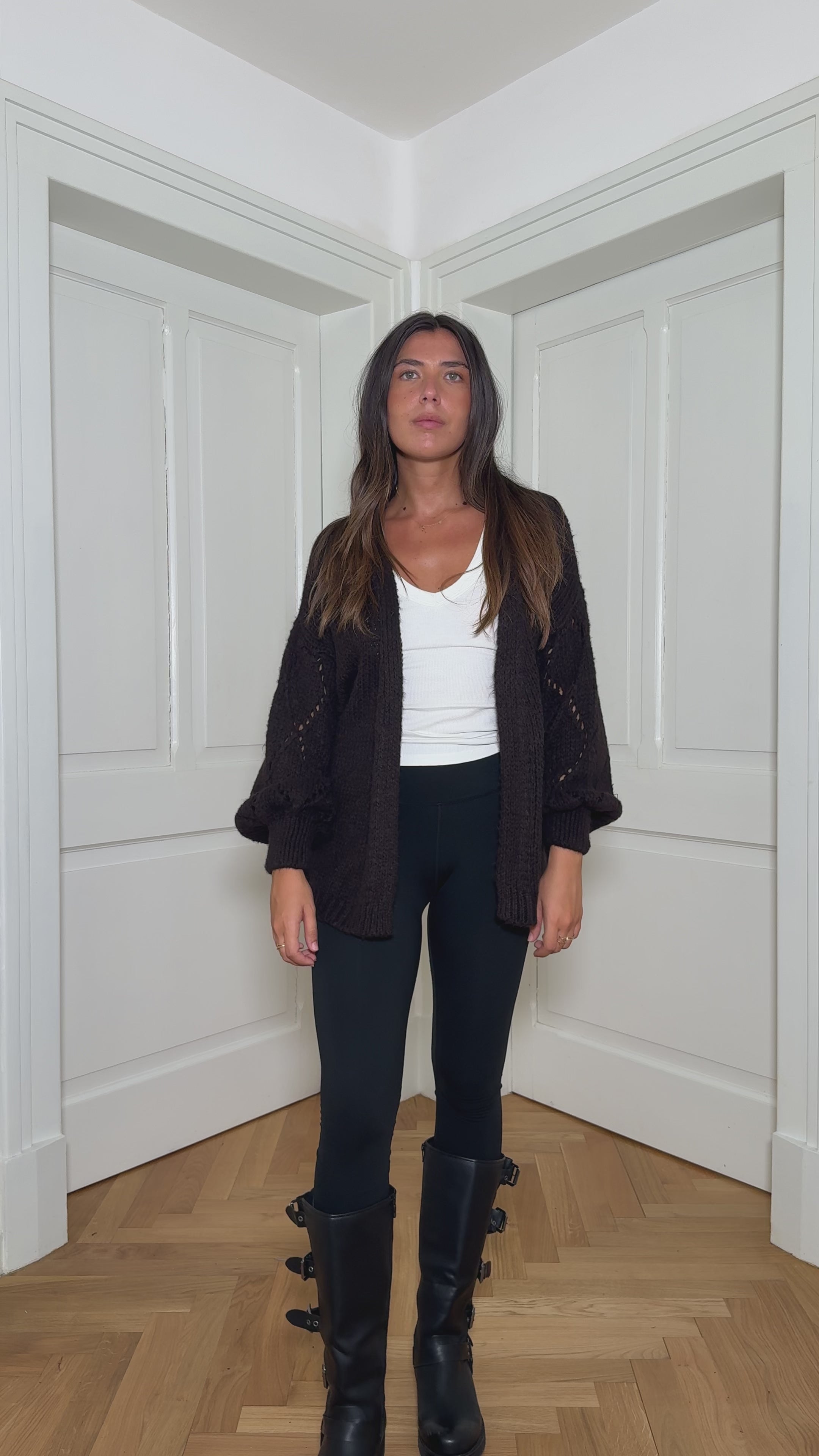 Cardigan Aperto Marrone