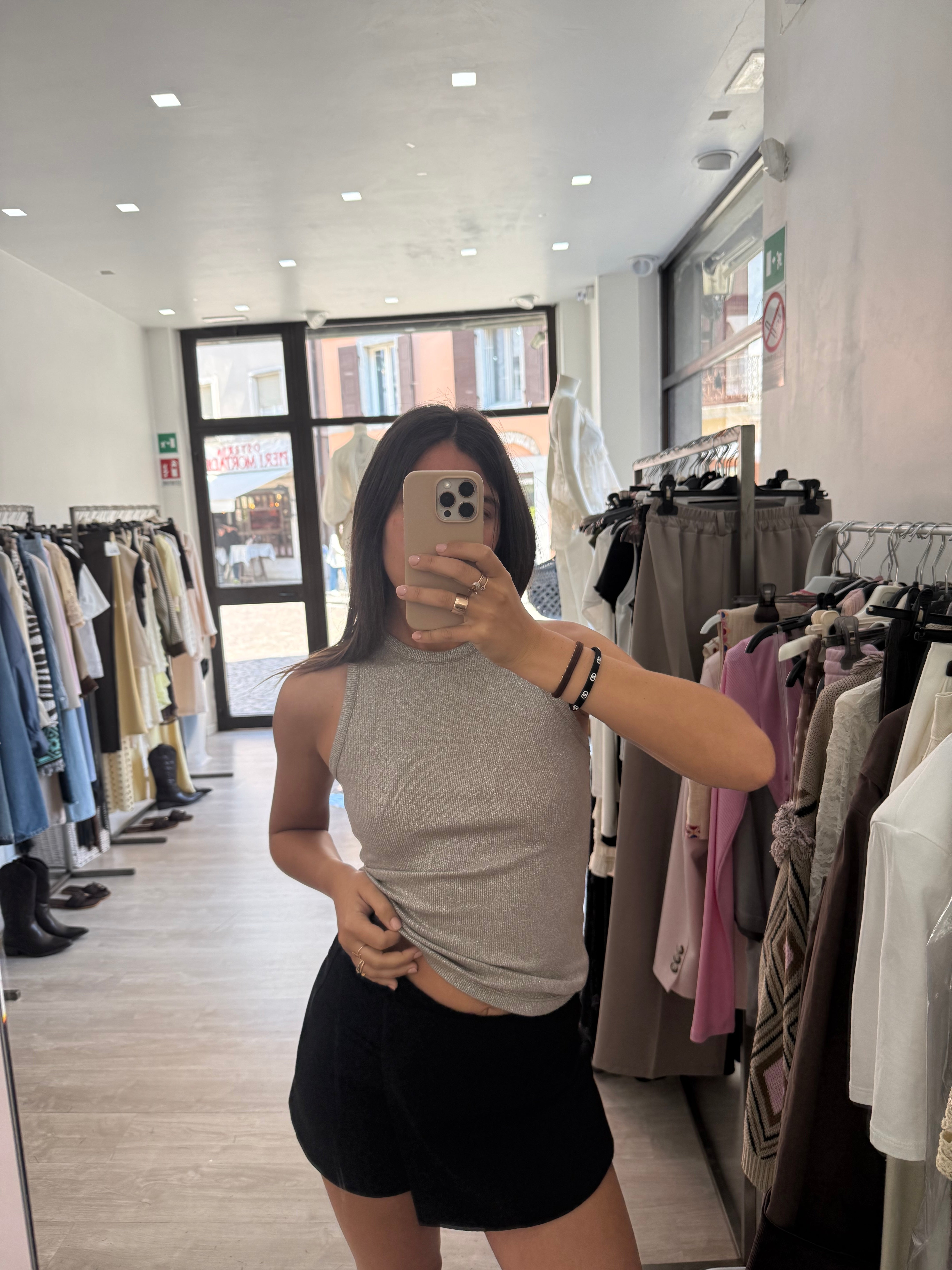 Top grace accollato lurex