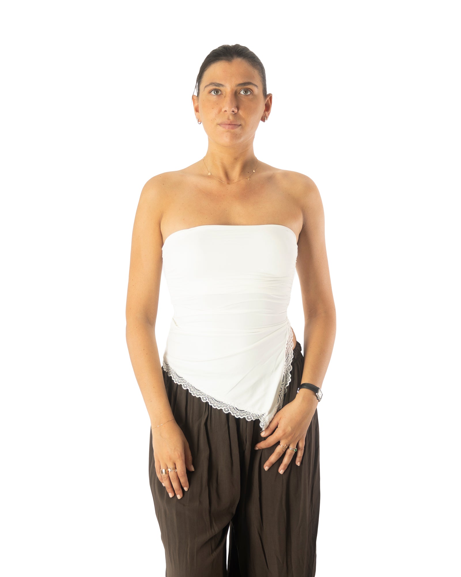 top bianco asimmetrico
