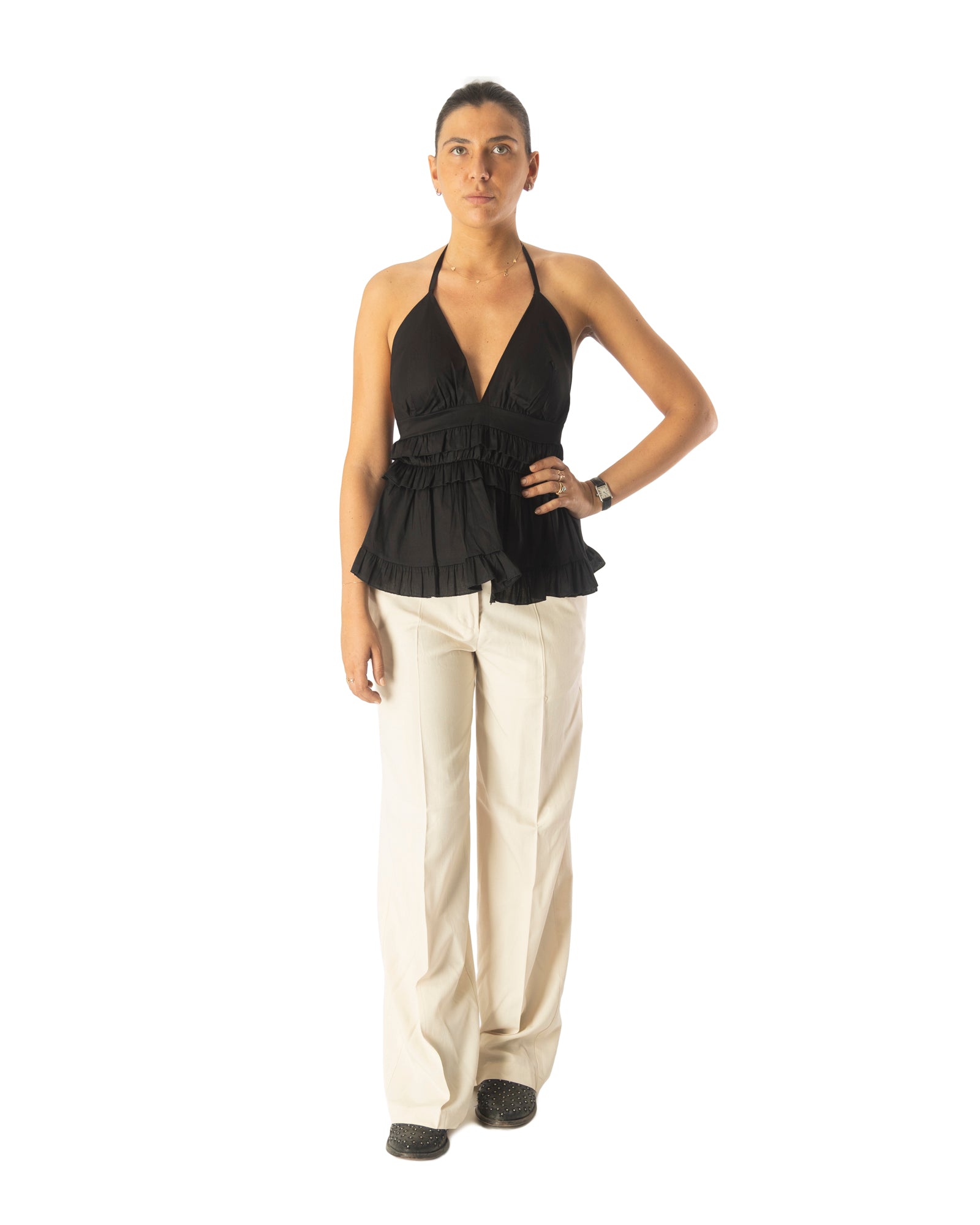 pantaloni beige