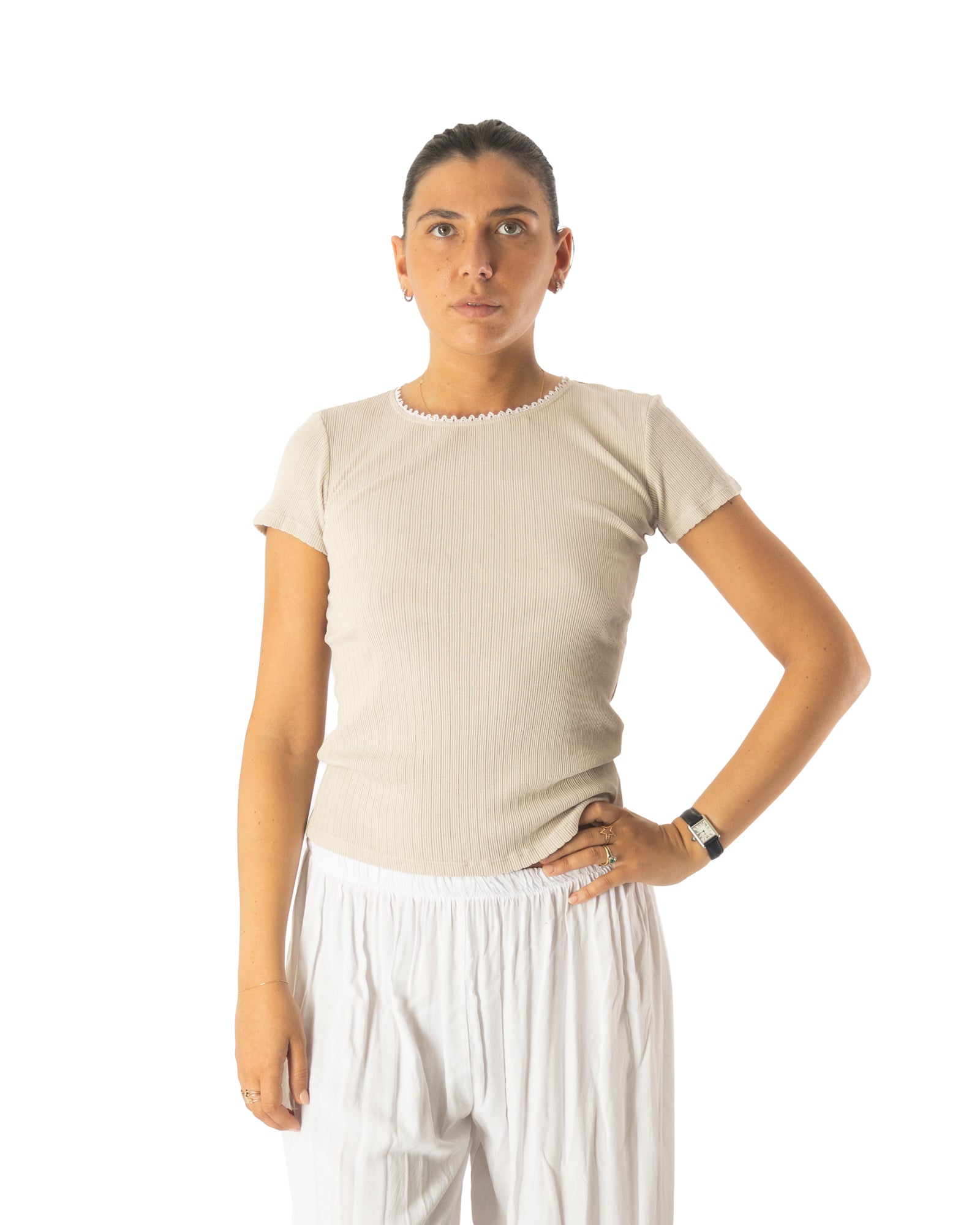 t-shirt mango beige