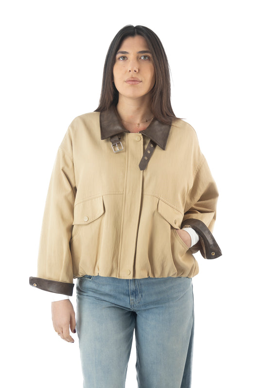 giacca bomber beige
