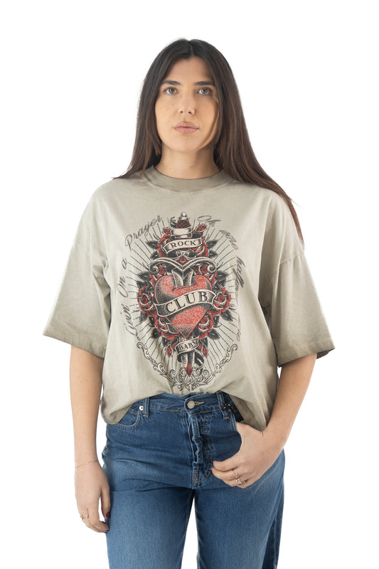 T-shirt Stampa Beige