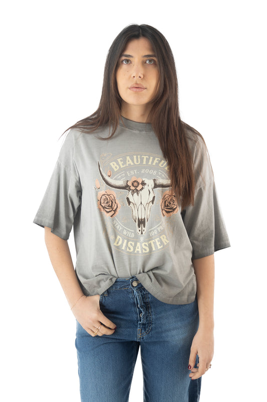 T-shirt Stampa Grigia