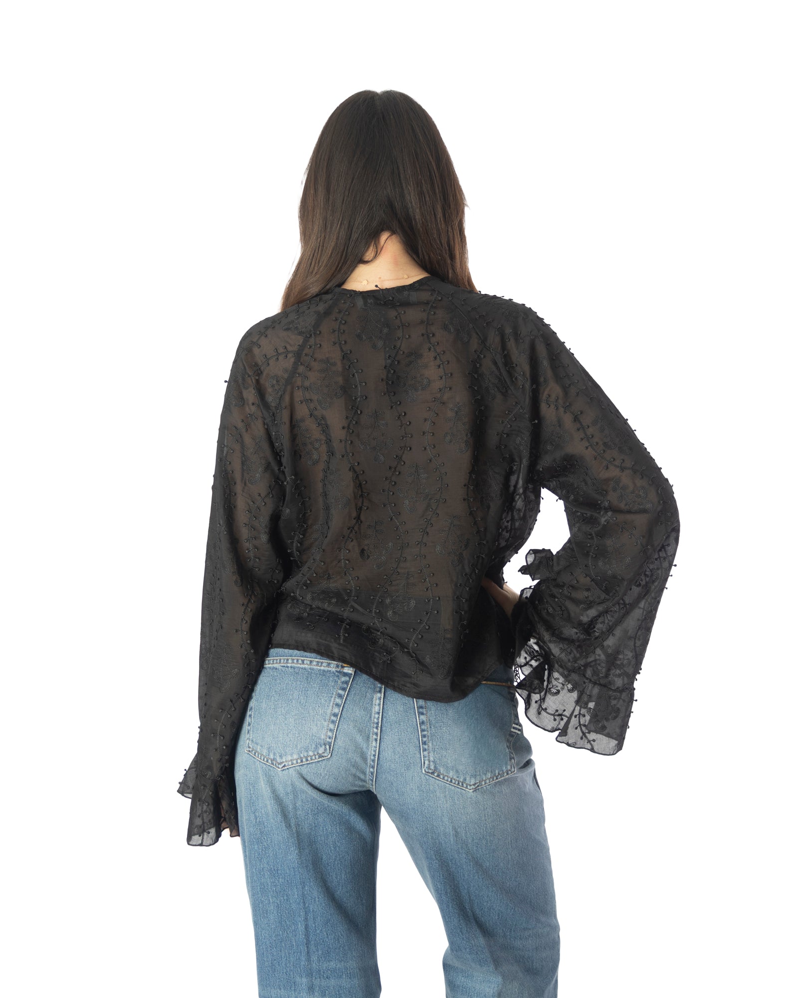 Camicia Penelope nero pizzo