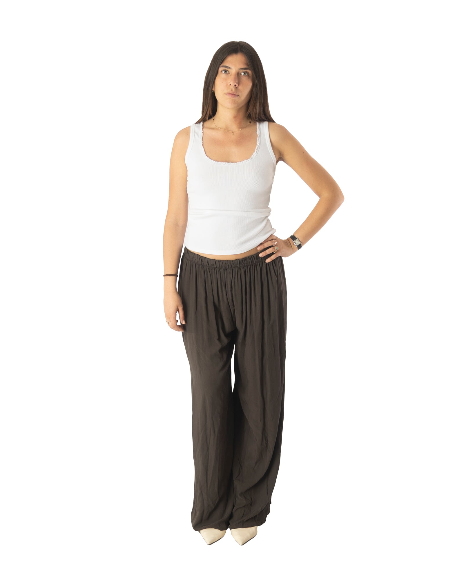 pantalone fly marrone