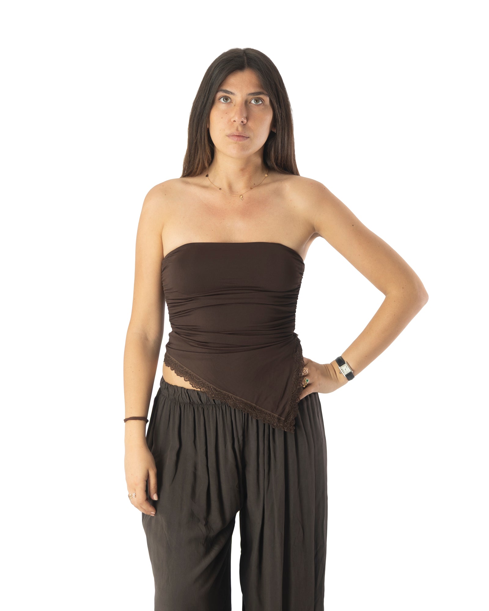 top femme marrone