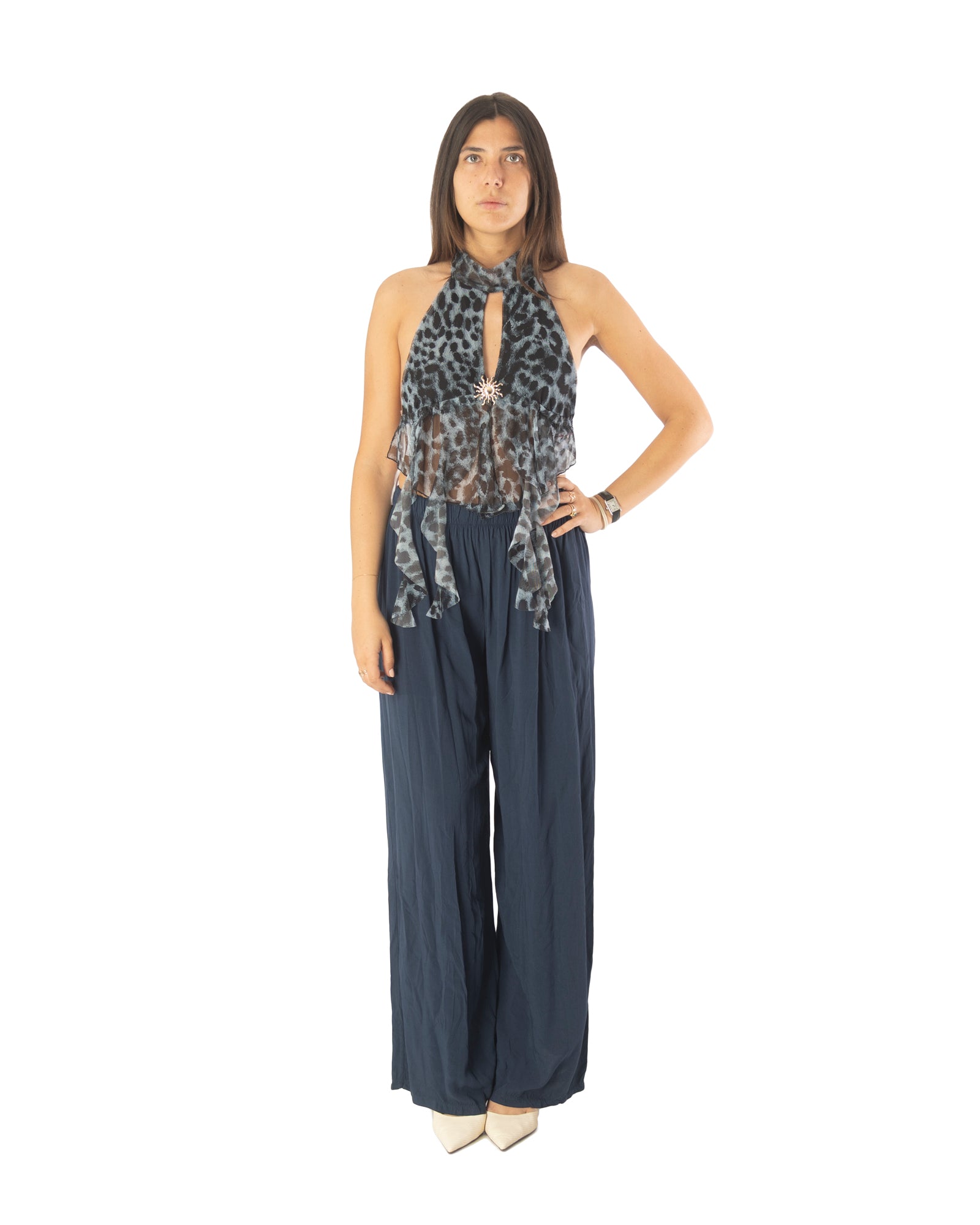 pantalone fly blu