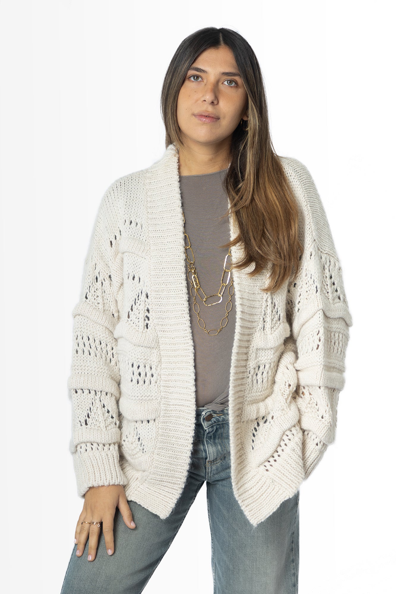 Cardigan Femme Bianco