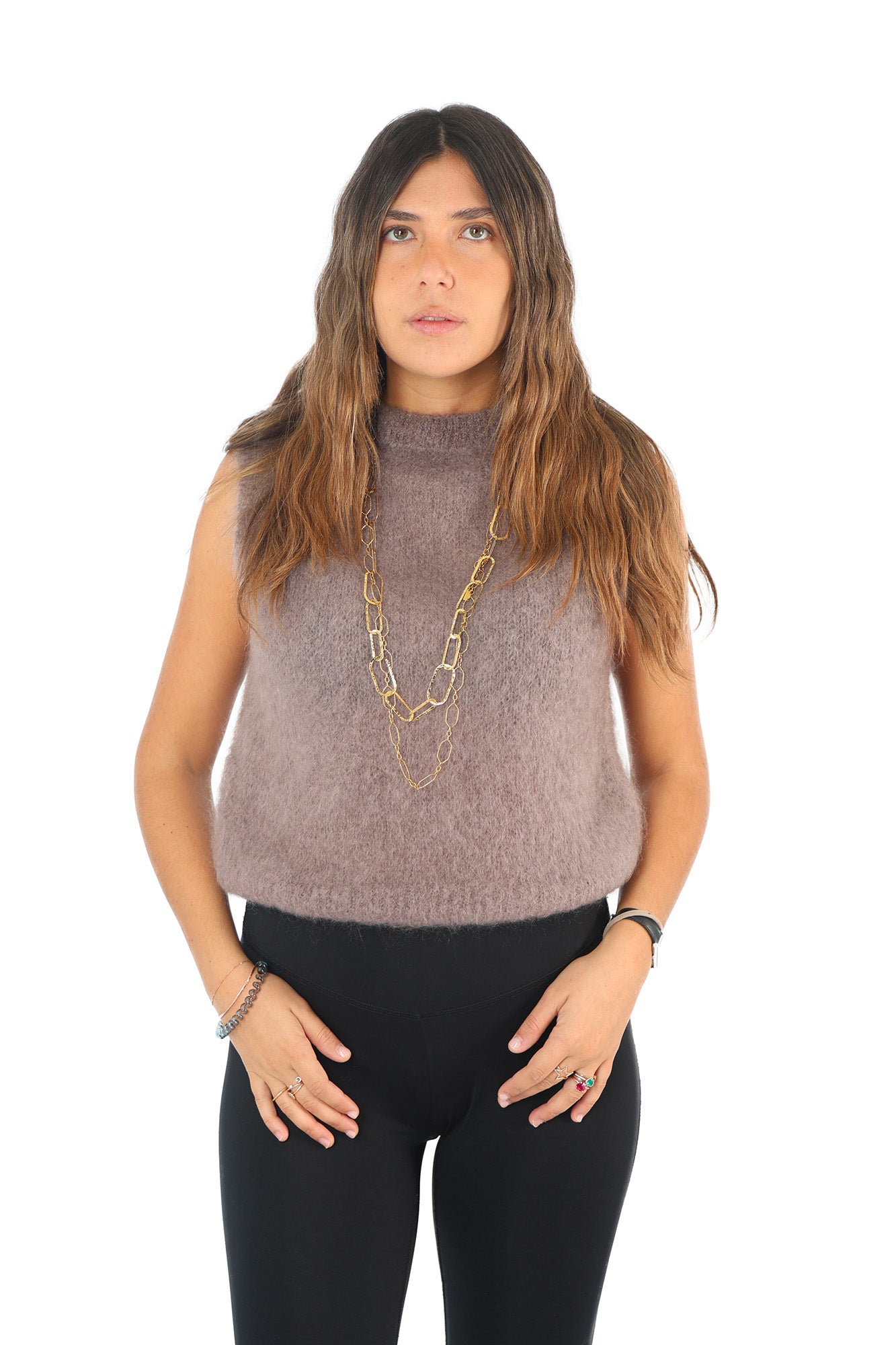 Gilet Fluffy Tortora