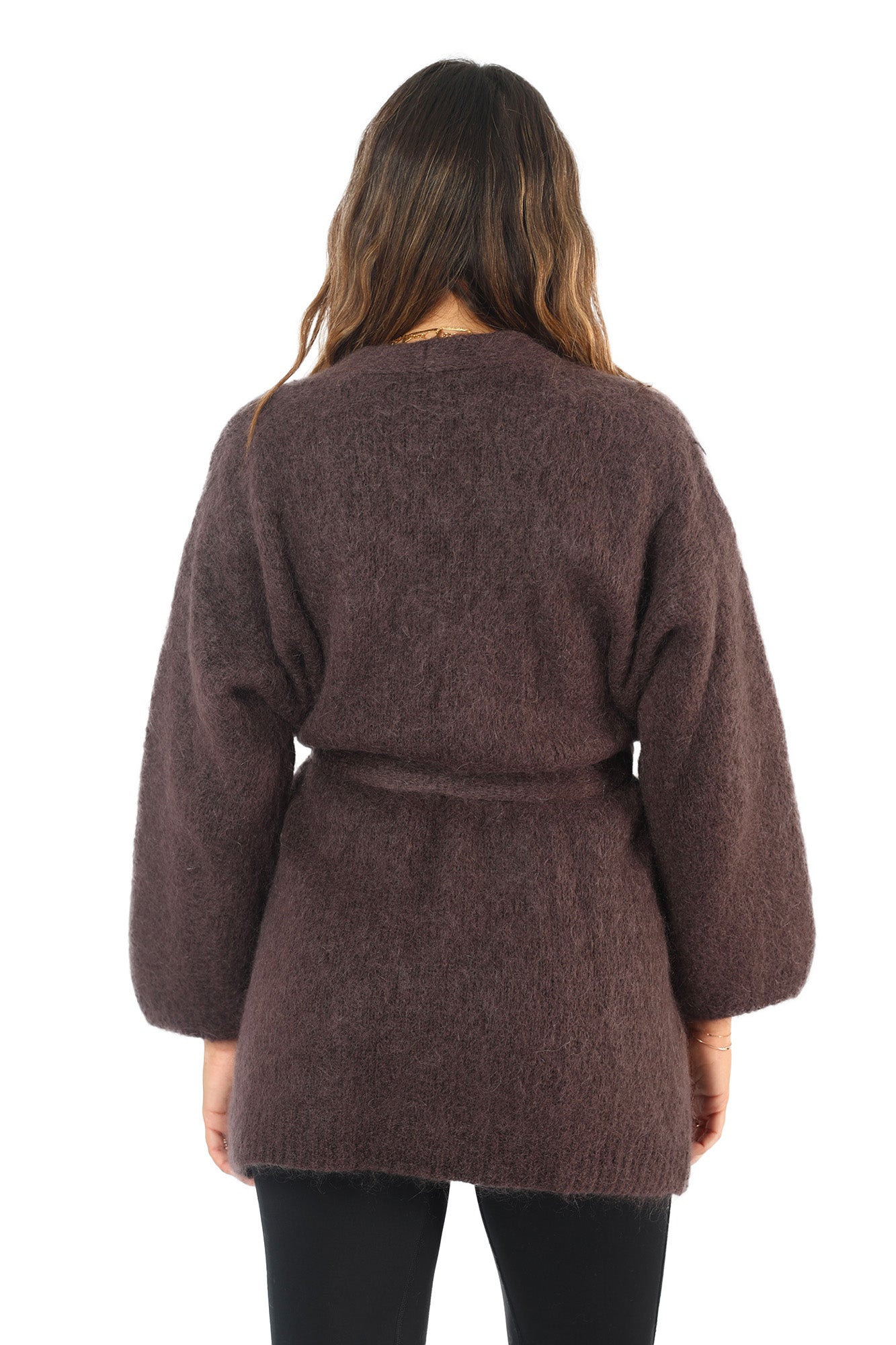 Cardigan Fluffy Marrone