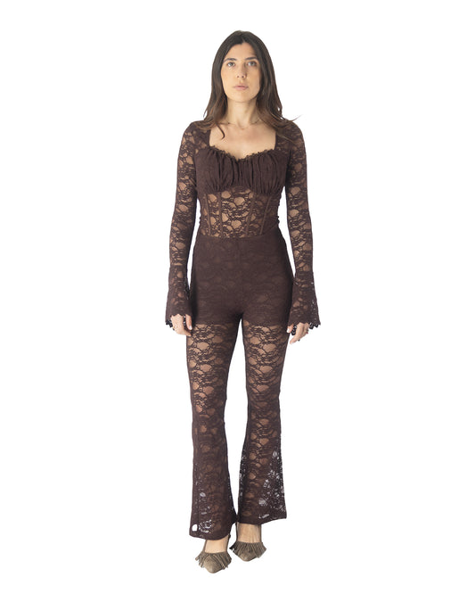 Completo Pizzo Sugar Marrone