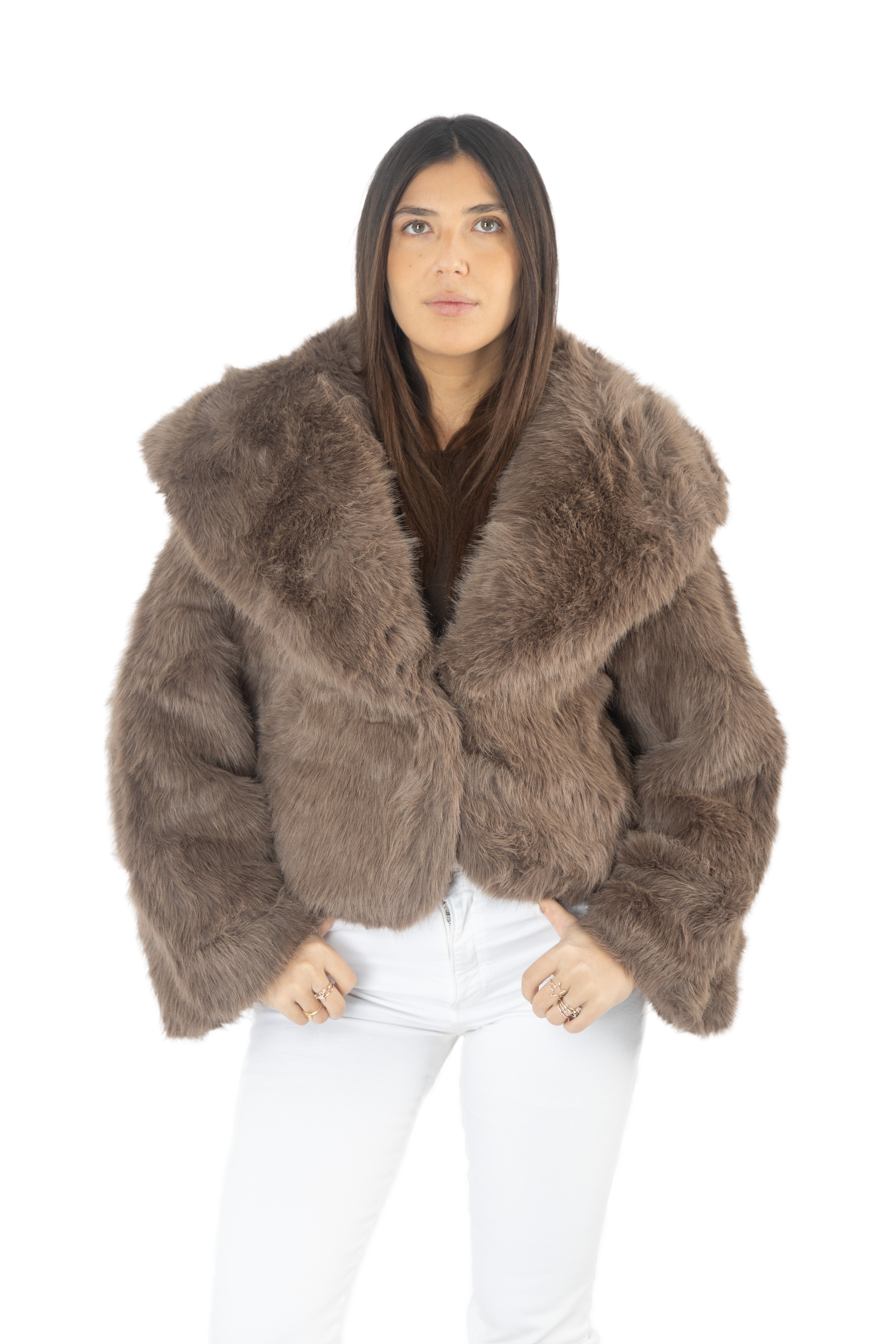 Ecopelliccia Sofia Crop Fango