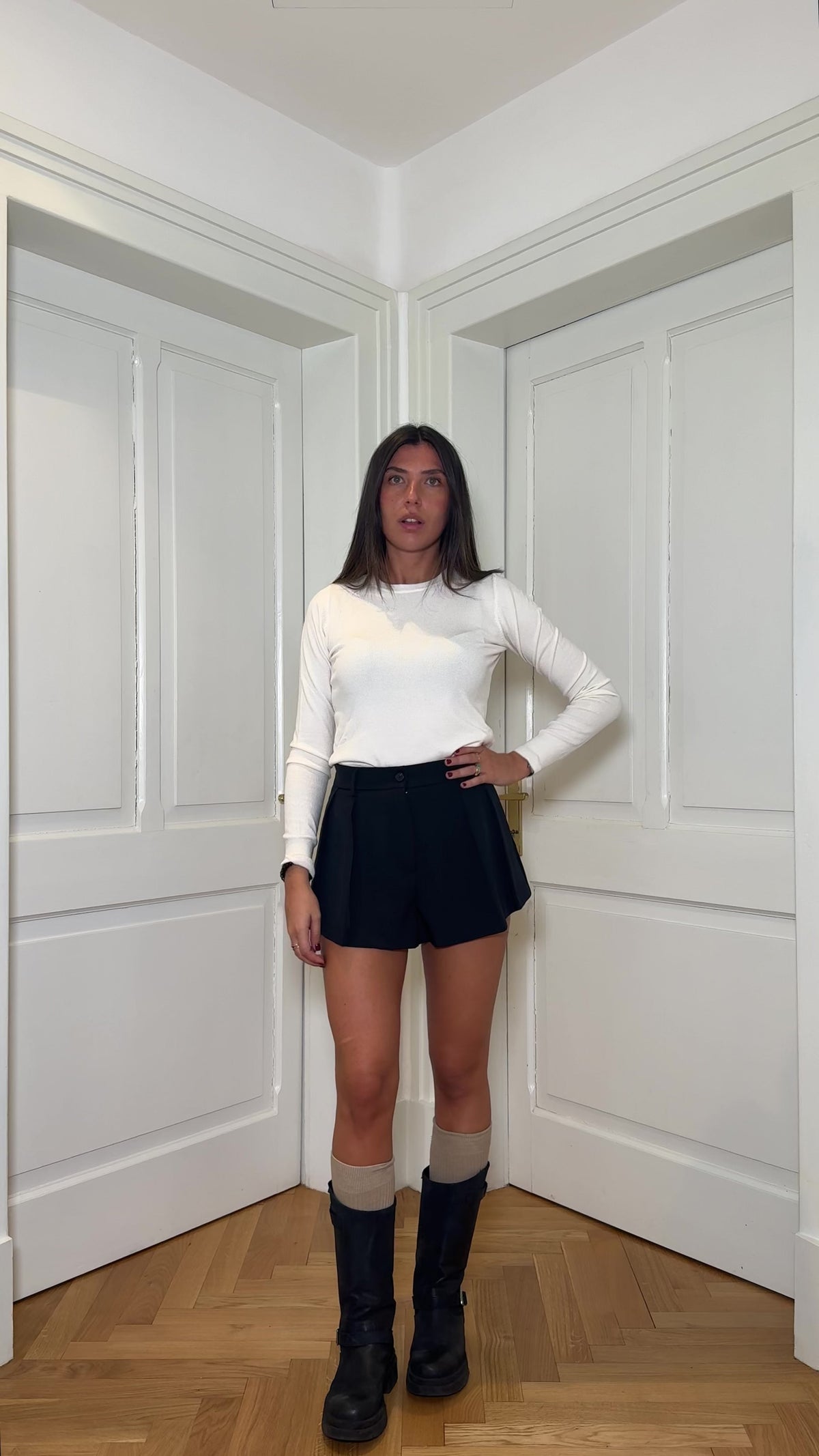 Top bianco maniche lunghe